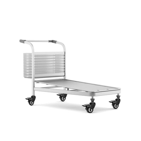 Two Inch Stem Caster Wheels With Safety Dual Locking Brakes Heavy Duty Swivel Casters on trolley, 4-pack visible