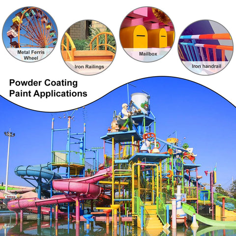 Colorful playground showcasing Powder Coating Paint For Metal Surfaces Black 4 Ounces Premium Quality Powder Coat applications