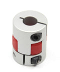 Single plum-shaped aluminum flexible shaft coupling for CNC machines, 5mm to 8mm bore, high torque transmission, side view