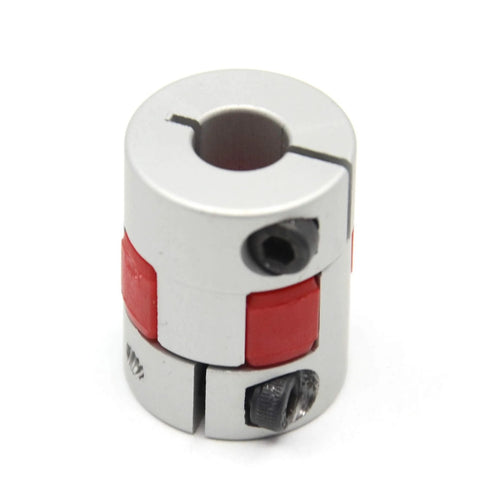 Single plum-shaped aluminum flexible shaft coupling for CNC machines, 5mm to 8mm bore, high torque transmission, side view