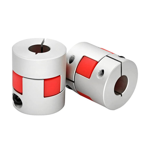 Compact Plum Blossom Shaft Coupling D30 L35 with a 10-14 mm bore, polyurethane elastomer for CNC, 3D printers, and robotics