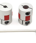 2 Pack Plum Shaped Aluminum Flexible Shaft Couplings 5mm To 8mm Bore D20 L25 For CNC Machines And Servo Motors with Allen Key