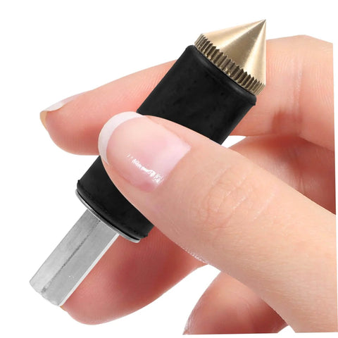 Close-up of a hand holding a pin from the Water Stopper Tool Kit For Plumbing Emergency Leak Repair With Wrench And Pins Built Tough From Stainless Steel Copper And Rubber For Home And Office Use