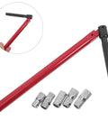 Electric-Free Plumbing Pipe Wrench Set With 8-13mm Dual Ended Socket Wrenches shown with handle and sockets