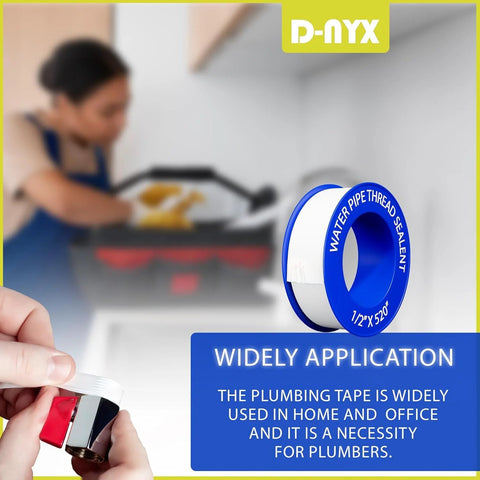 Four Roll Pack Of Teflon Tape One Half Inch Wide Five Hundred Twenty Inches Long PTFE Thread Sealant for plumbing use