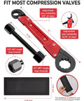 5 Piece Plumbing Tools Kit With Angle Stop Wrench And Adjustable Plumbers Wrench For Installing New Compression Angle Stops And Removing Compression Rings Includes Storage Bag Built For Easy DIY Home Plumbing