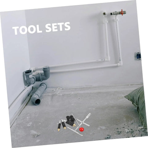 Emergency Water Stopper Kit For Plumbing Tools And Pipe Repair Quick Fix No Drain Needed Leakage Leak Proof Stopper Needle Water Kit Durable Copper And Stainless Steel Construction shown with pipes.