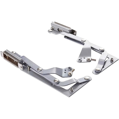 Vertical Swing Lift Up Stay Pneumatic for Cabinet Door - Durable Silent Folding Hardware, Silver hinges for smooth operation