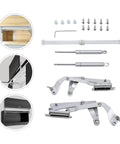 Cabinet Door Hinges, Folding Lift Up Top Vertical Swing Furniture Hinges, Allen Key, pneumatic arm, installation kit