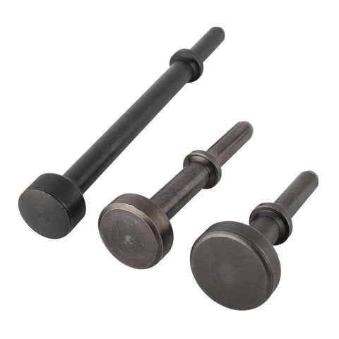 Air Hammer Bit Set Four Piece Including Three 0.401 Inch Shank Pneumatic Chisel Bits And One Spring For Metal Plate Forming Rivet Removal