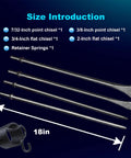 Pneumatic Air Chisel Set With Air Hammer Spring And Comprehensive Bit Collection Including 7/32 Inch Point Tip, 3/8 Inch