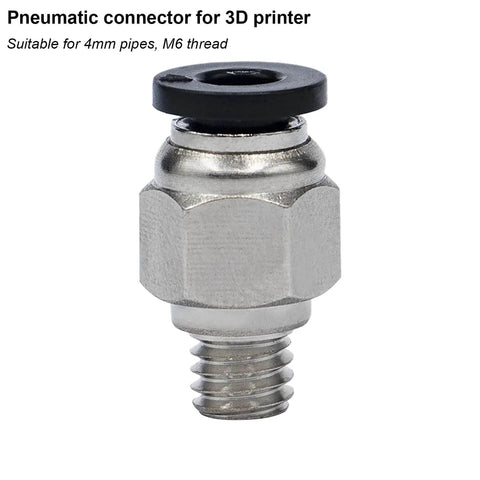 10 Pcs Pneumatic Straight Fittings And 2 Pcs Plastic Push To Connect Straight Union Tube Fittings For PTFE Tubing 4 Mm Outer Diameter And M6 Thread