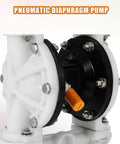 GCCSJ Air Operated Heavy Duty Double Diaphragm Transfer Pump 1/2" Inlet and Outlet, 13GPM, 100 PSI Max, side view