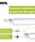Heavy Duty Pneumatic Screen And Storm Door Closer With Wind Chain For Tough Exterior Doors 10.5 Inch Length White Finish with bracket