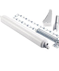 Heavy Duty Pneumatic Screen And Storm Door Closer With Wind Chain For Tough Exterior Doors 10.5 Inch Length White Finish Model 8730