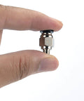 10 Pcs Pneumatic Straight Fittings And 2 Pcs Plastic Push To Connect Straight Union Tube Fittings For PTFE Tubing 4 Mm Outer Diameter And M6 Thread Zinc Alloy And Plastic Build Easy Install Reliable Seal, close-up view of fitting in hand