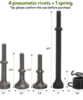 Smoothing Air Hammer Bits Set, 4 Piece With Spring, Pro Grade Heavy Duty Pneumatic Hammer Bit Kit, Alloy Steel With Oxide Finish