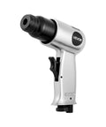 High-impact pneumatic hammer delivers 4500 BPM with a 1.57 in stroke, shown in a side view with ergonomic handle and metallic body.