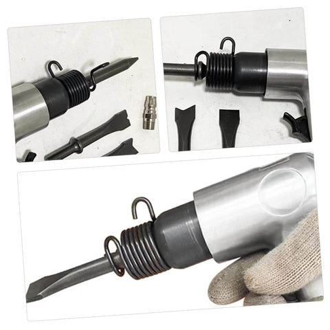 6 Pcs Air Hammer Spring Retainer Set For Pneumatic Chisels On The Job Heavy Duty Alloy Steel Air Tool Accessories in use