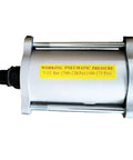 Square Compressed Air Motor for Pneumatic Hydraulic Pumps with pressure label, silver metallic finish.