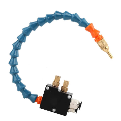 Pneumatic Machine Tool Spray Assembly For Universal Cooling Tube And Lube System Mist Coolant Spray That Saves Over 80 Percent Of Coolant Cooling Performance Equal To Or Better Than Old School Water Cooling Debris Blown Away For Safer Cleanup, flexible tube nozzle.
