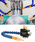 Universal Pneumatic Thin Mist Coolant Sprayer For CNC Engraving And Metalworking Machines With Brass Nozzle shown in use on CNC machine