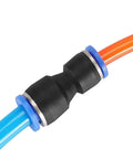 No Fuss Reducer Push To Connect Fitting Three Eighths To One Quarter Inch Tube OD for Pneumatic Quick Connectors in use