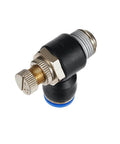 Pneumatic quick connect connector air speed regulating valve Accelerator valve,SL12-01, brass and plastic, compact, side view