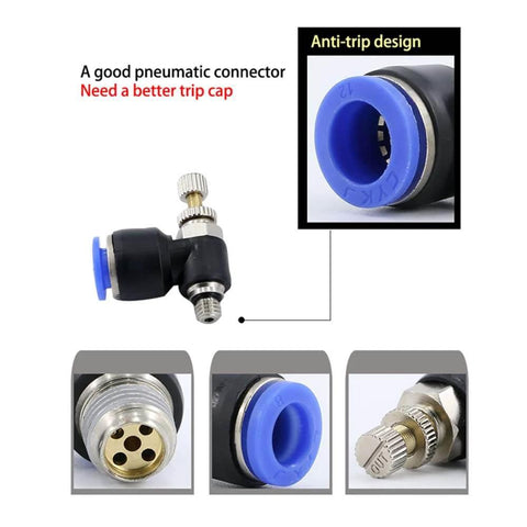 Pneumatic quick connect connector air speed regulating valve Accelerator valve, SL12-01 with anti-trip design detail