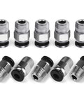 PC4 M10 Pneumatic Quick Connector Fittings No Fuss Bowden Tube Coupler Male Straight PTFE Tube Push Fit displayed in a row