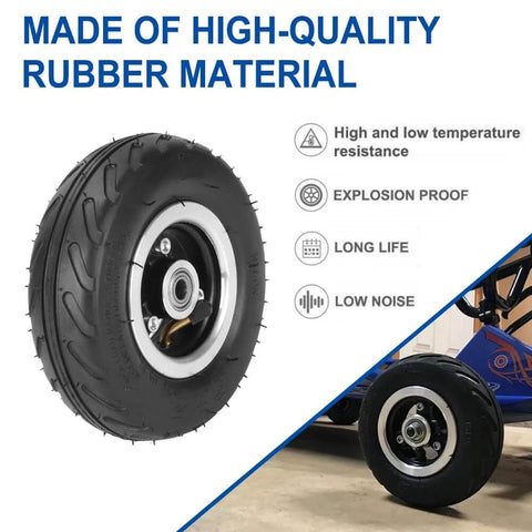 6x2 Inch Pneumatic Tire Wheel with Alloy Hub M10 Inflatable Air Wheel for Scooter Trolley Cart and Utility Equipment