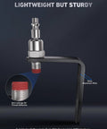 Pneumatic Tool Rafter Hook Hanger with 1/4 Inch & 360° Swivel Air Fitting, 5mm aluminum alloy design with thread sealant
