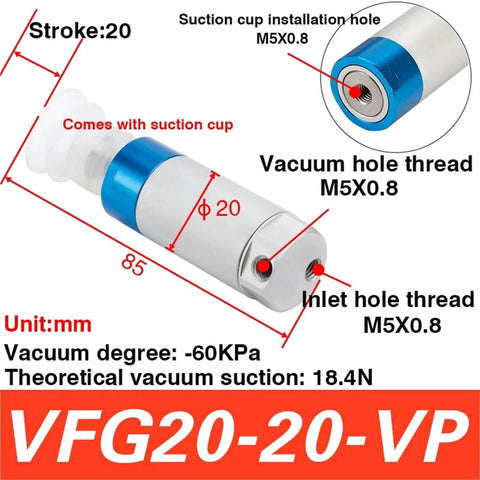 Heavy Duty Mechanical Arm Gripper Cylinder With Pro Grade Pneumatic Actuation And Vacuum Generator Suction Cup For Robotic Automation