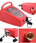Heavy Duty Workhorse Pneumatic Vacuum Pump For Auto And Home Air Conditioning Systems With 4.2 CFM Capacity 28.3 InHg Vacuum At Sea Level Easy To Use Air Operated Design For Automotive Refrigeration And HVAC Maintenance From Goplus showing red casing and attachments