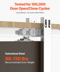 Close-up of Pocket Door Frame Kit For 24-36 Inch Wide Doors, 80 Inch High, galvanized steel track, supports 88-130 lbs