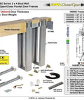 Soft Close Pocket Door Frame Kit for 2x4 Stud Walls 32x80 Inches Built for Heavy Duty Commercial Grade Steel With Smooth Quiet Closure diagram