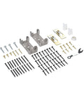 Soft Close Pocket Door Frame Kit for 2x4 Stud Walls 32x80 Inches hardware set, including steel brackets and screws.