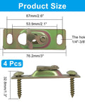 Two Set Pocket Door Hardware Kit For RV Sliding Doors Including Interior Hanger Rollers And Connection Plates Durable Heavy Duty Construction Complete Set With Four Hanger Plates And Eight Screws For Easy RV Interior Sliding Door Installation product size diagram with measurements