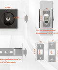 Front view of Indicator Pocket Door Lock Set for 1 3/8 to 2 3/16 inch doors with flush privacy latch in stainless steel