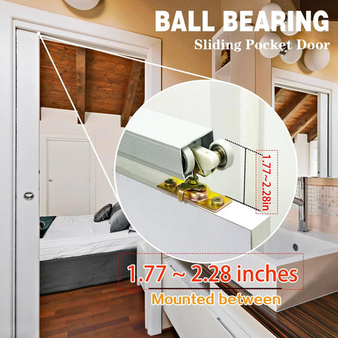 Two Pack Pocket Door Frame Roller Set For Sliding Doors Top Hanger Rollers For Johnson Hardware Kit 1125 And 1500, installed view