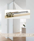Sliding Pocket Door Soft Close Hanger Replacement Kit 1060 With 1 Inch Nylon Ball Bearing Wheels displayed in living room