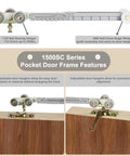 Sliding Pocket Door Soft Close Hanger Replacement Kit 1060 with 1 Inch Nylon Ball Bearing Wheels diagram and features