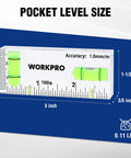 Compact magnetic 3 inch mini level with two bubbles provides hands free alignment on metal surfaces, dimensions marked.