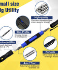 4-In-1 Pocket Screwdriver Pen Tool Set with double-ended Phillips and flat head bits, ultra compact repair kit shown in detail.