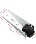 Four Pack Point Nine Inch Silent Rubber Casters with vertical mounting extension brackets and non-slip swivel.