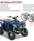 Rear Wheel Bearings For Polaris ATVs And UTVs Heavy Duty Fitment For Trail Blazer 330 Trail Boss 330 Outlaw 500 525 Sportsman 300 400 500 ATP 330 500 Hawkeye 300 35 x 64 x 37 Mm JAVIK displayed next to a blue ATV.