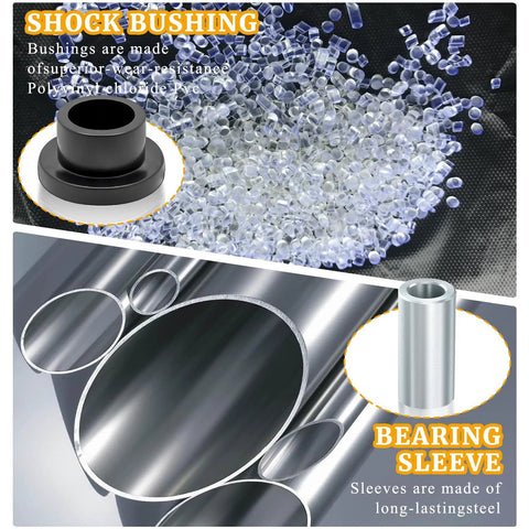 12 Pcs Shock Absorber Bushings Bearings Kit For Polaris Ranger 2x4 4x4 6x6 EFI XP, material close-up and description