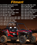 Polaris RZR models listed for fitment with a red ATV on rocky terrain, Two Pack Driveshaft Spring Pins For Polaris RZR 570 800 900 1000 Replaces 7661913.