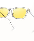 Polarized Night Vision Driving Glasses With Yellow Lens For Men And Women, clear frame, side view