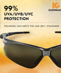 Polarized Safety Glasses With Smoke Lenses Gunmetal Frame Unisex Case Included